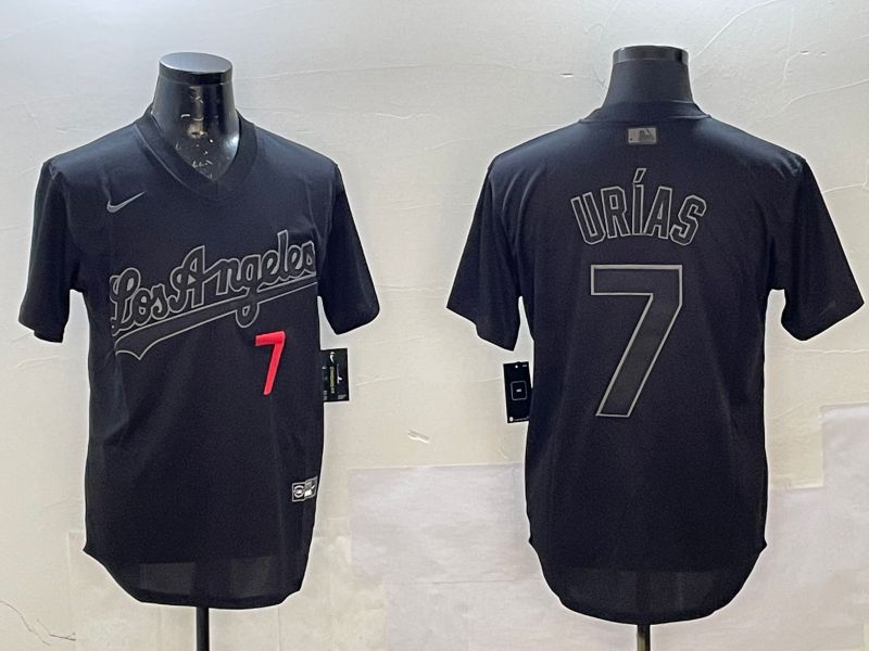 Men Los Angeles Dodgers #7 Urias Black Throwback Game 2025 Nike MLB Jersey style 02257->los angeles dodgers->MLB Jersey